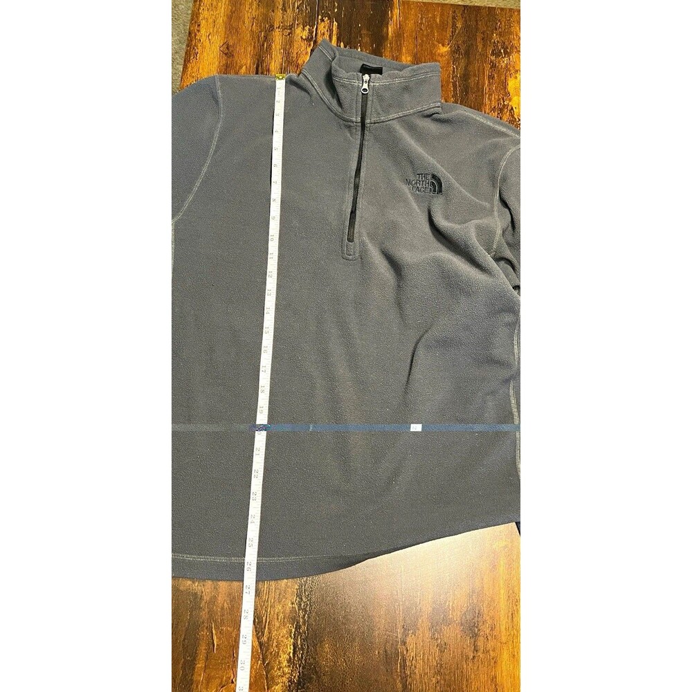 The North Face Men’s L Gray Fleece 1/4 Zip Mock Neck Pullover Logo CP81W0C5 FLAW